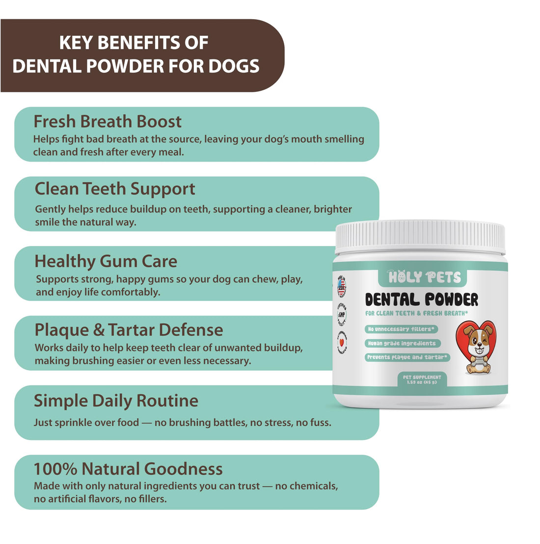 Dog Breath Freshener & Dental Powder for Dogs