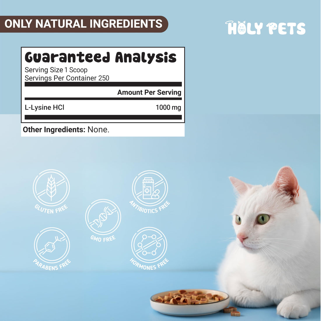 100% Pure L-Lysine Powder for Cats
